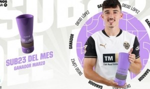 3场3球，官方：瓦伦西亚边锋迭戈-洛佩兹当选西甲3月最佳U23球员